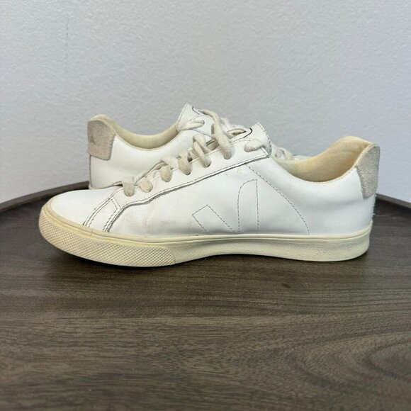 Veja Esplar Women's‎ White Low Top Lace Front Leather Sneaker Shoe US 6 EU 37 - Picture 9 of 14